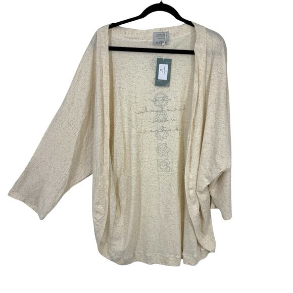 Nogah Chakras Kimono Top O/S Natural Ivory Linen Blend NEW Art to wear - Picture 2 of 12